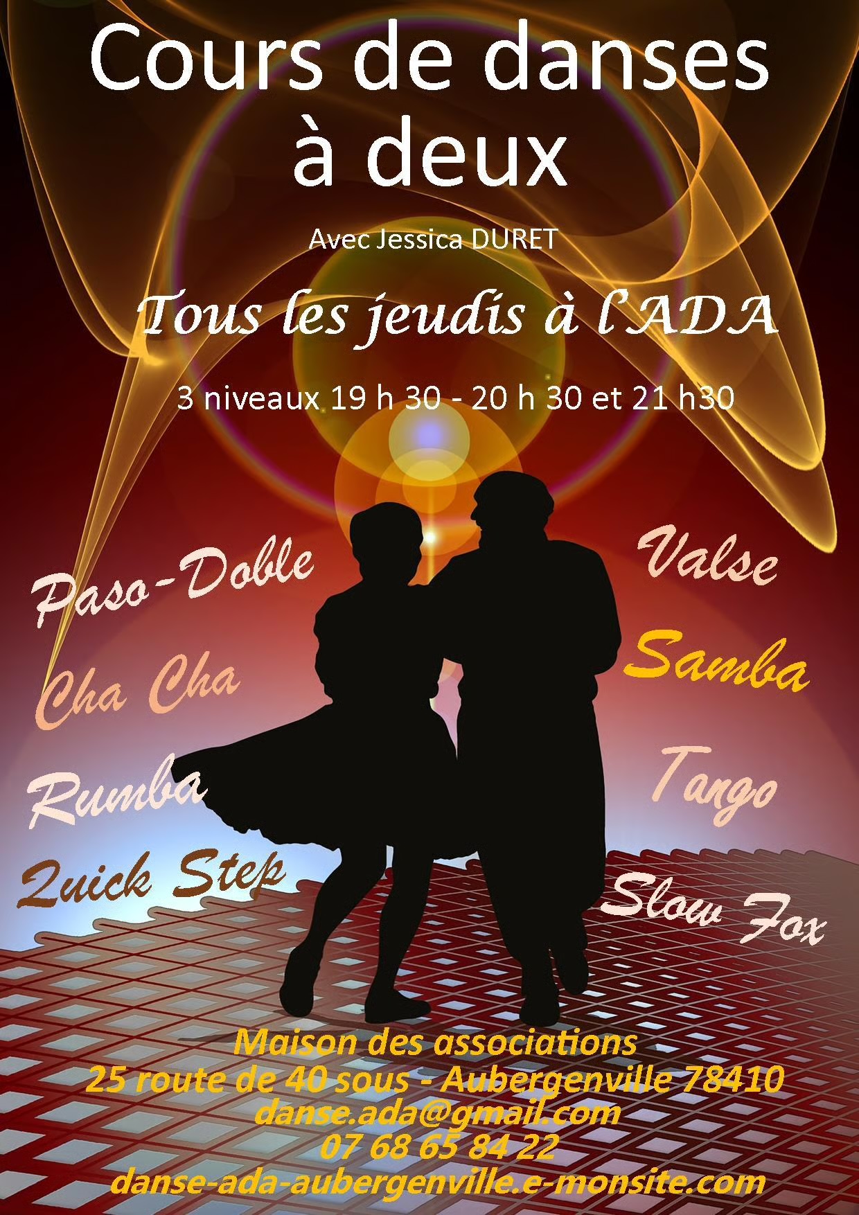 Affiche ADA — Cours de danses de salon, Saison 2026–2027