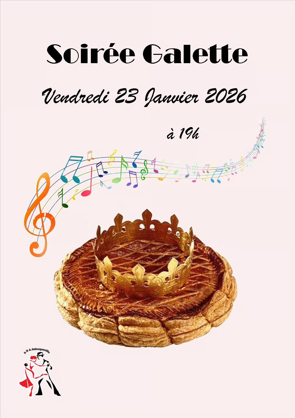 Affiche ADA — Soirée galette, 23 janvier 2026 · 19h