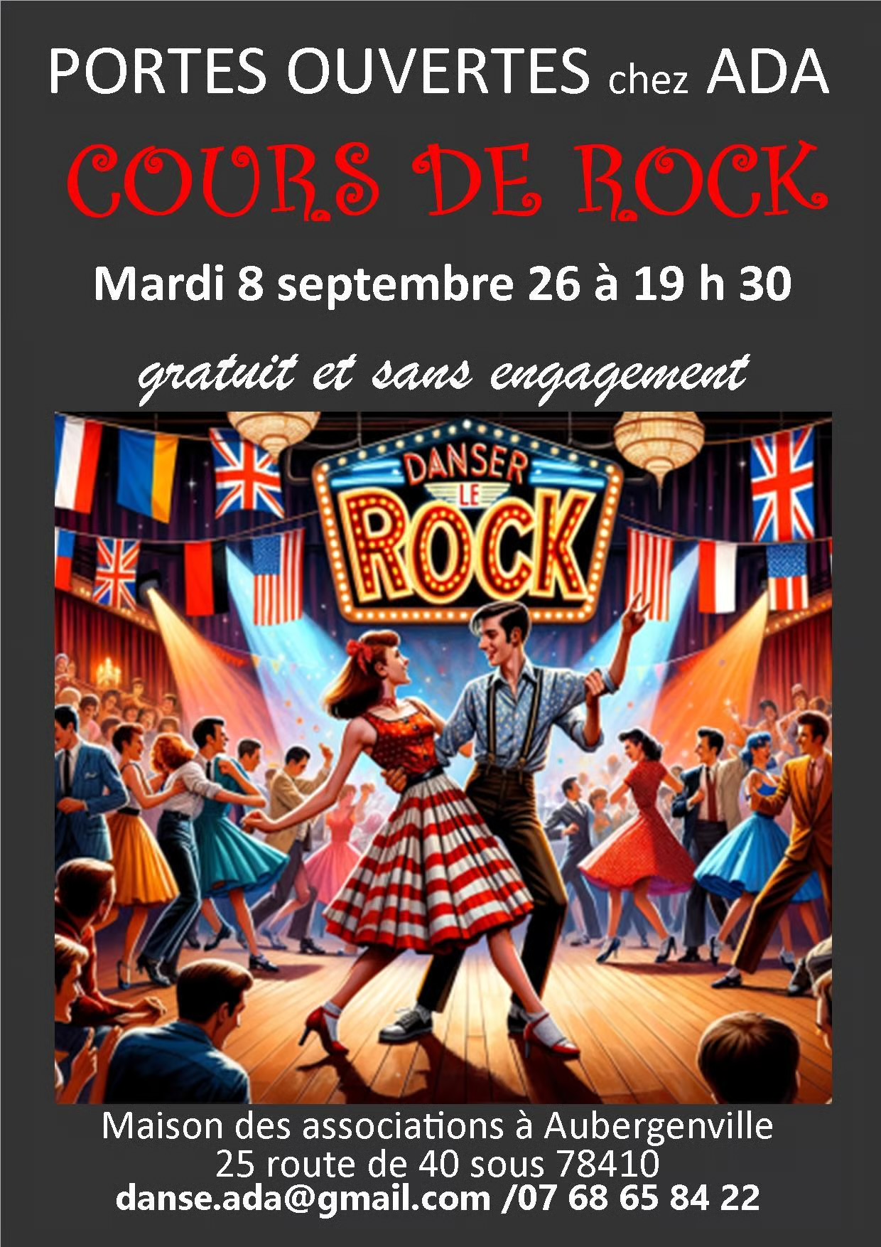 Affiche ADA — Portes ouvertes rock, 8 septembre 2026